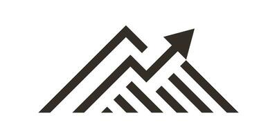 logotyp design berg och pil finansiell investera ikon vektor illustration
