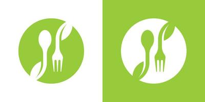 Logo Design Restaurant Essen Natur Symbol Vektor Illustration