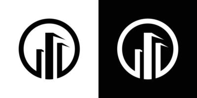 Logo Design Gebäude im Kreis Symbol Vektor Inspiration