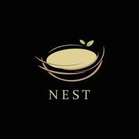Vogel Nest Logo Vorlage Vektor Illustration