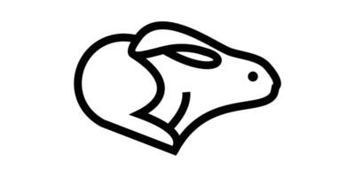 logotyp design kanin ikon linje vektor illustration