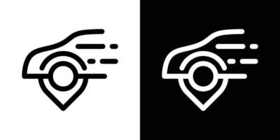 Logo Design Stift Karte und Auto Design Symbol Vektor Illustration