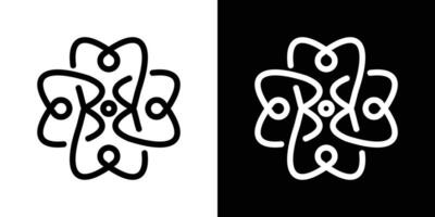 Logo Design abstrakt Dental und Blume Symbol Linie Vektor Illustration
