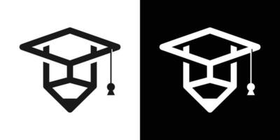 logotyp design hatt gradering och sällskapsdjur ikon utbildning vektor illustration
