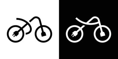 Logo Design Fahrräder und elektrisch Kabel Symbol Vektor Illustration