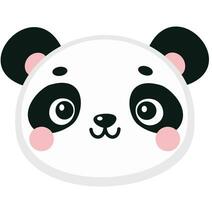 söt panda ansikte, platt vektor barns illustration på vit bakgrund
