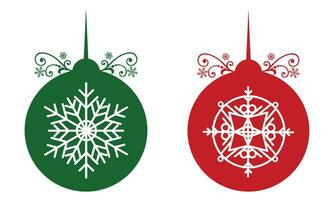 Vektor Hand gezeichnet eben Weihnachten Ball Ornamente Sammlung