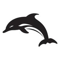 ein schwarz Silhouette Delfin Tier vektor