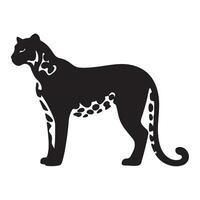 en svart silhuett gepard djur- vektor