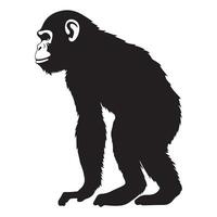 ein schwarz Silhouette Schimpanse Tier vektor