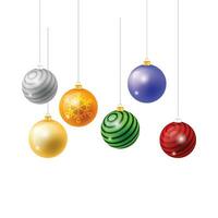 Vektor elegant und realistisch Weihnachten Ball Sammlung