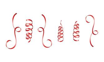 Vektor rot zusammengerollt Bänder Serpentin realistisch einstellen