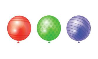 Vektor anders bunt realistisch Luftballons auf Weiß