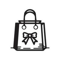 Einkaufen Tasche Gliederung Symbol. Papier Tasche einfach Linie Vektor Symbol. Symbol, Logo Illustration. Pixel perfekt Vektor Grafik