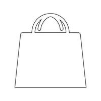 Einkaufen Tasche Gliederung Symbol. Papier Tasche einfach Linie Vektor Symbol. Symbol, Logo Illustration. Pixel perfekt Vektor Grafik