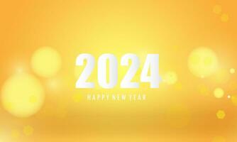 abstrakt Gold Farbe Hintergrund Bokeh Licht zum Vektor Magie Urlaub glücklich Neu Jahr 2024 Poster Design