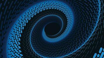 abstarct Spiral- gepunktet Spinnen Wirbel Hintergrund im dunkel Blau. vektor