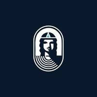 Poseidon nepture ogo Symbol, Tritont Dreizack Krone Logo Symbol Vektor Vorlage auf dunkel Hintergrund