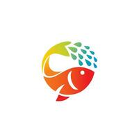 Fisch Logo mit bunt Design Vektor, Restaurant Logo , Fisch und Kreis, Meeresfrüchte Logo vektor