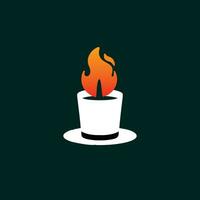 geschmolzen Kerze Logo Vorlage Vektor Illustration