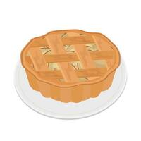 köstlich Apfel Kuchen Vektor Illustration Logo