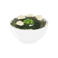 köstlich japanisch Miso Suppe mit Seetang Vektor Illustration Logo