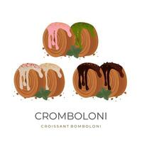 ny york rullar croissant eller cromboloni vektor illustration med utsökt pålägg