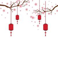 vektor dekorativ sakura träd för kinesisk ny år festival bakgrund