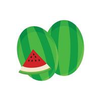 Vektor Wassermelone Vektor. Wassermelone mit rot Fleisch ist halbiert isolieren