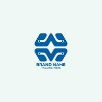 Brief wm Technologie mit minimalistisch Stil Logo Vektor