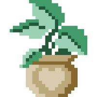 Baum Karikatur Symbol im Pixel Stil vektor