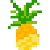 Ananas Karikatur Symbol im Pixel Stil vektor