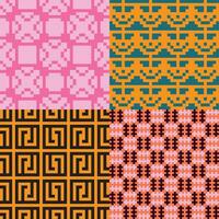 vier anders Muster mit anders Farben und Designs vektor