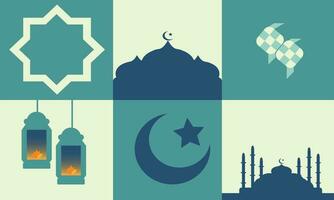 Ramadhan Monat. Ramadan Vektor zum Hintergrund Design. Poster, Medien Banner. Mosaik Vektor Illustration.
