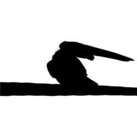 Silhouette von das Vogel thront auf das elektrisch Draht Base auf meine Fotografie. Vektor Illustration