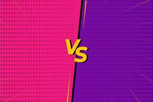 versus vs Kampfbildschirmhintergrund rosa und lila im Comic-Stil vektor