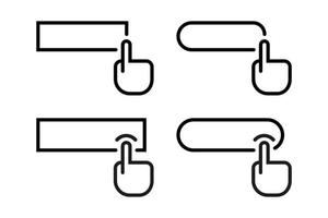 Klicken Sie mit dem Handzeiger auf die Cursor-Set-Schaltfläche. Vektor-Illustration vektor