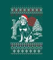 Rottweiler Hund hässlich Weihnachten Designs vektor