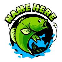 fiske vektor maskot logotyp mall