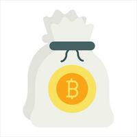 Bitcoin Tasche eben Symbol Design Stil vektor