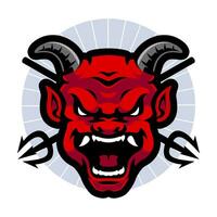 Teufel dämonisch Maskottchen Logo Vorlage vektor