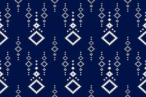 indigo Marin blå geometrisk traditionell etnisk mönster ikat sömlös mönster gräns abstrakt design för tyg skriva ut trasa klänning matta gardiner och sarong aztec afrikansk indisk indonesiska vektor