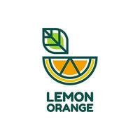 Orange Zitrone Zitrusfrüchte Obst Logo Design Vektor Illustration