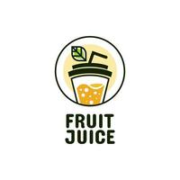 juice kopp dryck frukt smoothie cocktail logotyp begrepp design illustration vektor