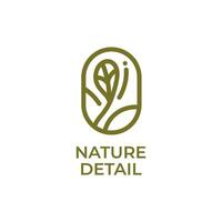 Pflanze Natur runden Oval Logo Konzept Design Illustration vektor