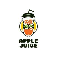 Apfel Saft Tasse trinken Obst Smoothie Cocktail Logo Konzept Design Illustration vektor