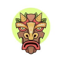 stam- tiki masker hawaiian totem kultur vektor trä- färgad illustrationer