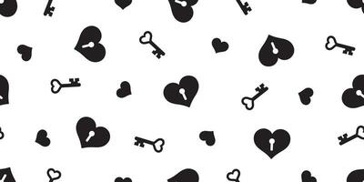 Herz nahtlos Muster Valentinstag Vektor Schlüssel Karikatur Schal isoliert Fliese Hintergrund wiederholen Hintergrund Illustration Gekritzel Design
