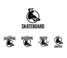 skater logotyp uppsättning illustration vektor