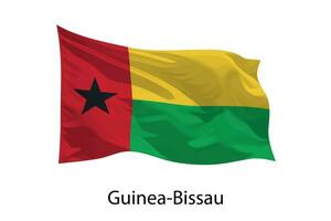 3d realistisch winken Flagge von Guinea-Bissau isoliert vektor